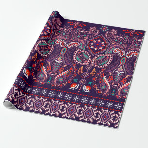 Striped seamless pattern. Floral wallpaper. Colorf Wrapping Paper