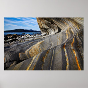 Striped Seaside Rock Poster