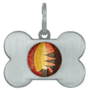 Striped Sensation Tiger Barb Fish Art Print Pet Tag