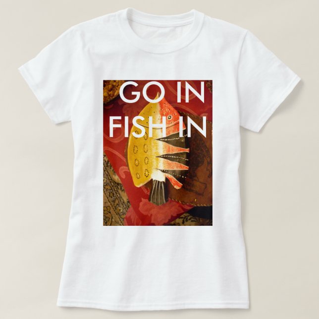 Striped Sensation Tiger Barb Fish Art Print T-Shirt (Design Front)