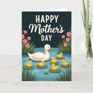 Striped Serene Bird Family Card