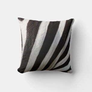 "Striped Serenity: Zebra Pattern Black white Cushion