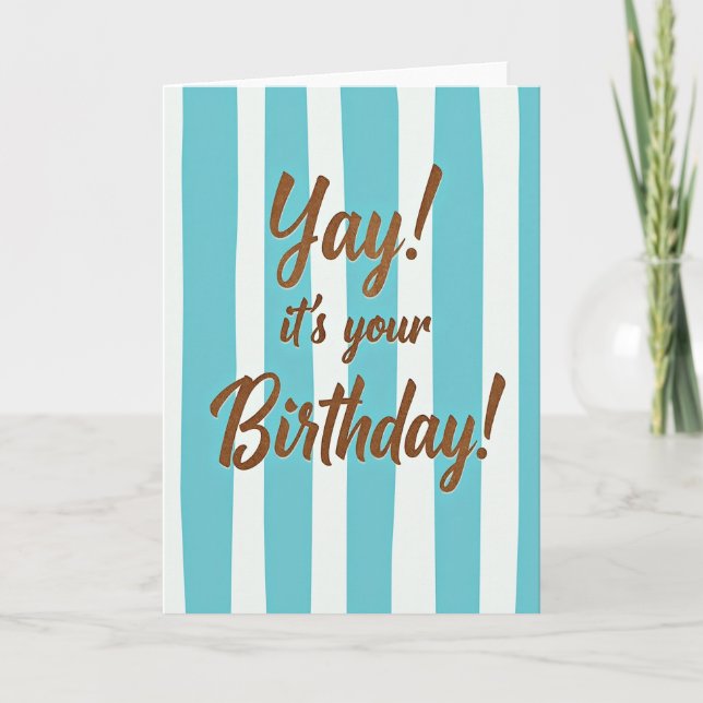 Striped Shimmer Birthday Card (Front)
