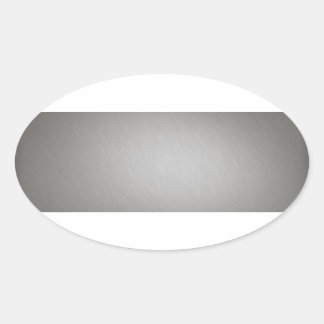 Striped Silver Brushed Aluminium Oval Sticker