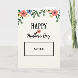 Striped Sister Mothers Day Card