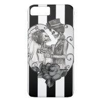 Striped Skeleton Love Couple Marriage Dance