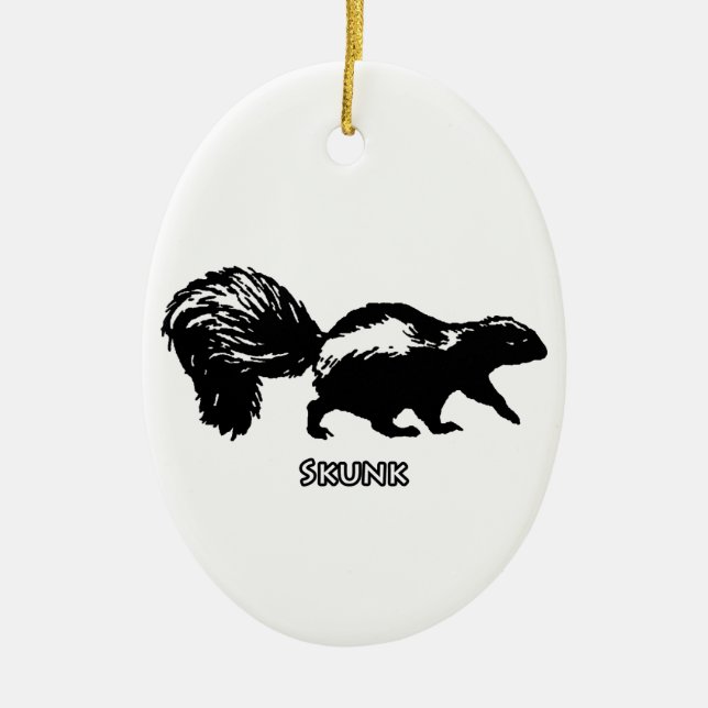 Striped Skunk Ceramic Ornament (Front)