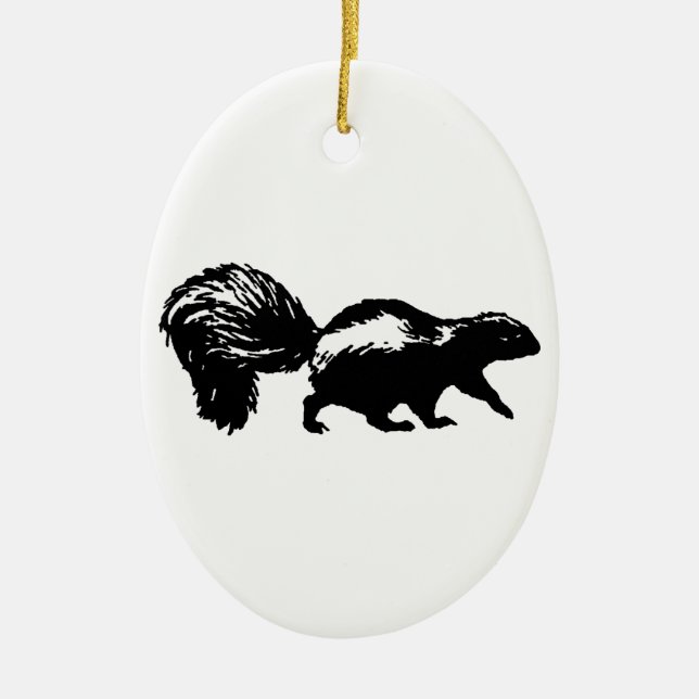 Striped Skunk Ceramic Tree Decoration (Front)