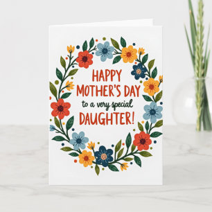Striped Special Daughter Mothers Card