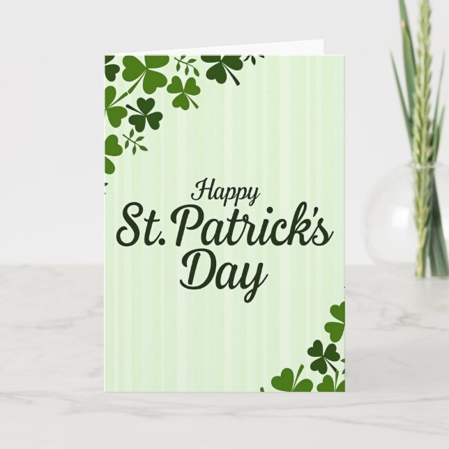 Striped St Patricks Day Card (Front)