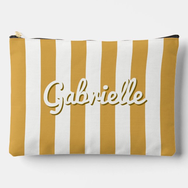 Striped Summer Sunset Girls Trip Lingerie Travel Accessory Pouch (Front)