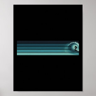 Striped Surfer Catching Rrel  Poster