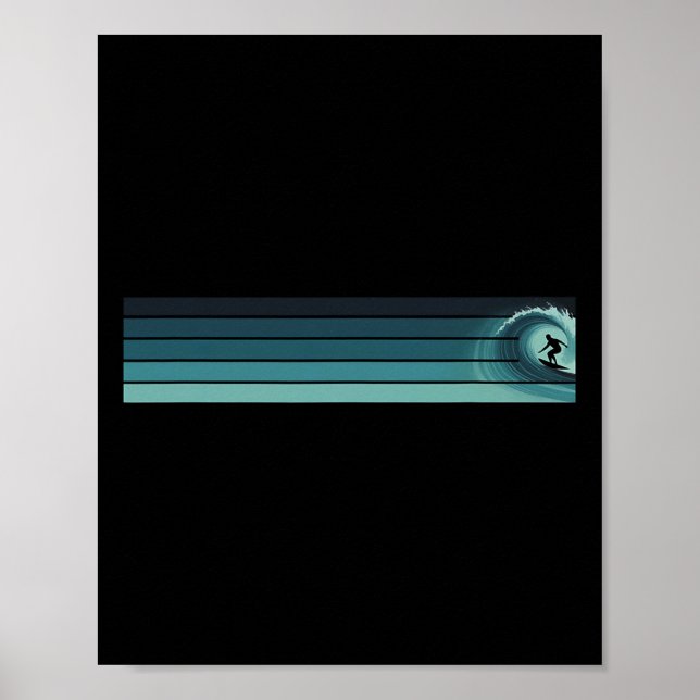 Striped Surfer Catching Rrel  Poster (Front)
