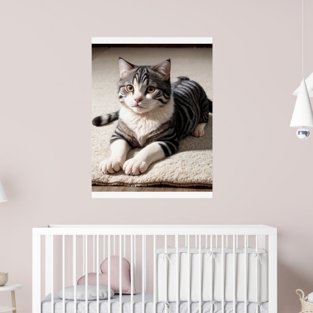 Striped Tabby Cat Photography Art Print (Nursery 2)