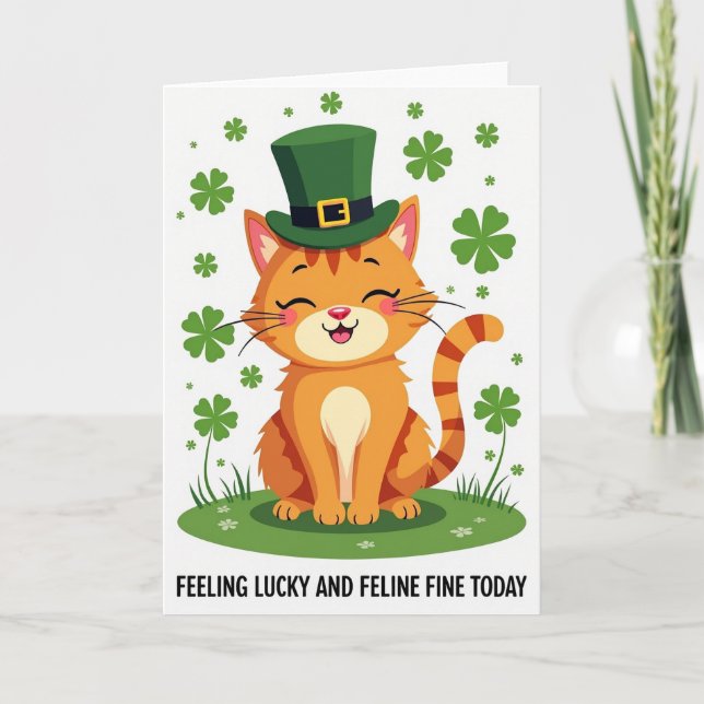 Striped Tabby Luck Card (Front)