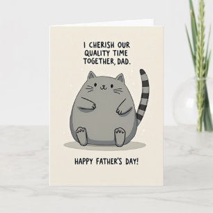 Striped Tail Cat Fathers Day Card