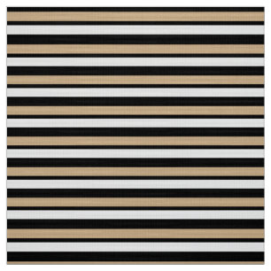 Striped Tan White & Black Custom Fabric