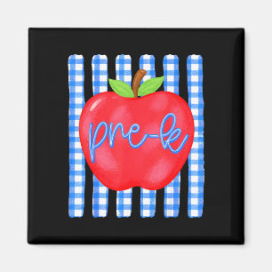 Striped teacher pre-k to preschool back to school magnet