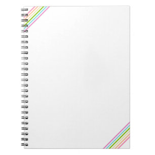 Striped Template Trend Colours Pink Yellow Blue Notebook