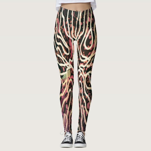 Striped texture leggings (Front)