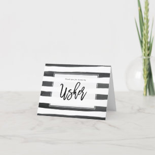 striped thank you for being my usher card