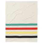 Striped Throw Off White Green Red Black Yellow