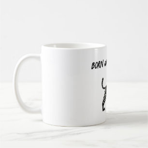Striped Tiger Illustration – Minimalist Folk Anima Coffee Mug