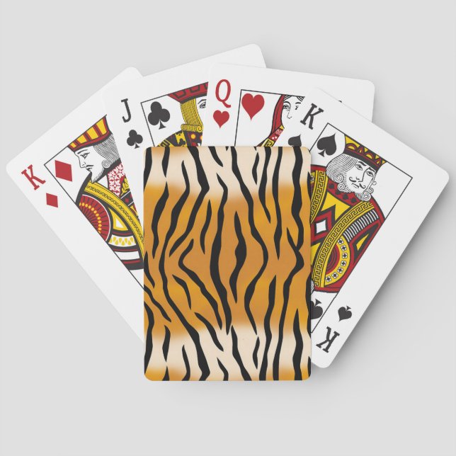 Striped Tiger Pattern Playing Cards (Back)