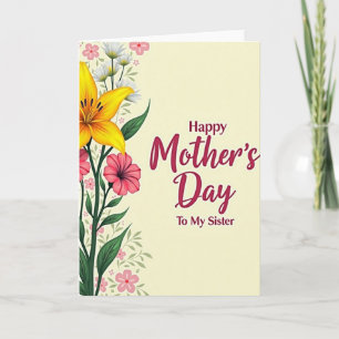 Striped To My Sister Day Card