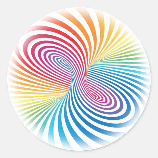 Striped torus. Optical illusion of endless motion Classic Round Sticker (Front)