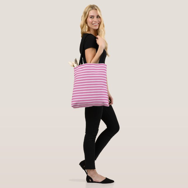 Striped Tote Bag (On Model)