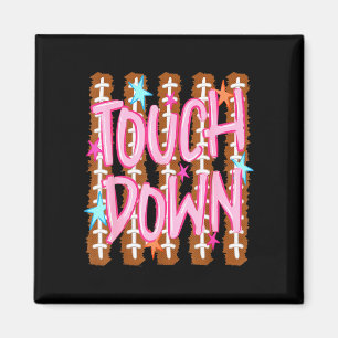 Striped touchdown football mum fall sports funny magnet