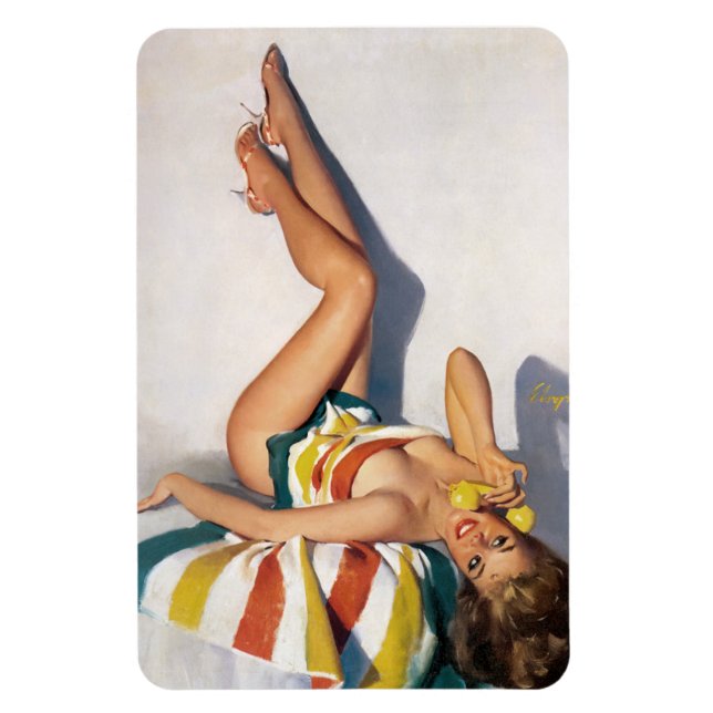 Striped Towel Pin Up Magnet (Vertical)