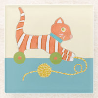 Striped Toy Cat with Ball of String