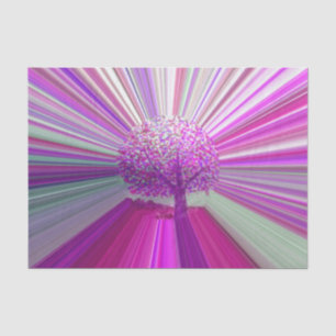 Striped Tree Pattern, Purple Bright Pink Tissue Paper