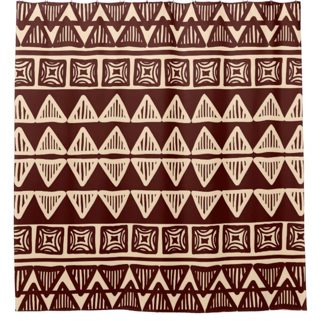 Striped Tribal: Ornamental Artwork. Shower Curtain (Front)