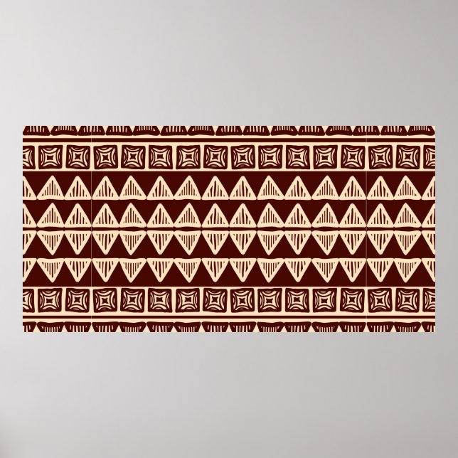 Striped tribal ornamental pattern poster (Front)
