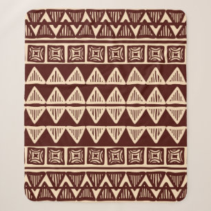 Striped tribal ornamental pattern sherpa blanket