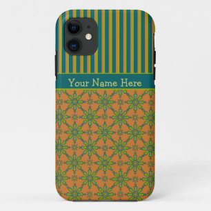 Striped Tribal, Rust, Green, Blue iPhone 5/5s Case