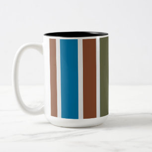 Striped Two-Tone Mug, 15 oz Coffee Mug