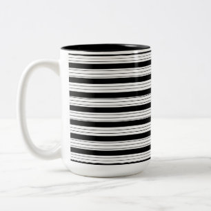 Striped Two-Tone Mug, 15 oz Coffee Mug
