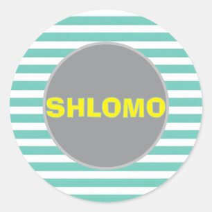 Striped upsherin party sticker