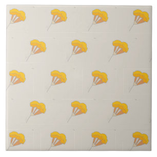 Striped variety of flowers design ceramic tile
