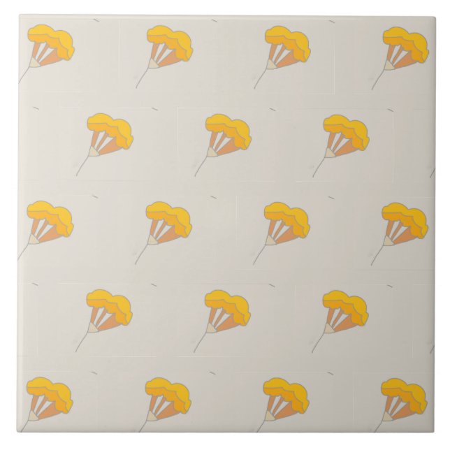 Striped variety of flowers design ceramic tile (Front)
