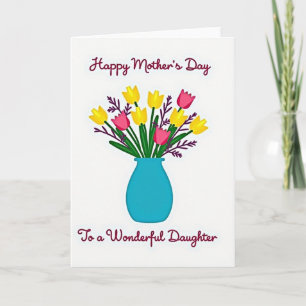 Striped Vase Bouquet Hello Card
