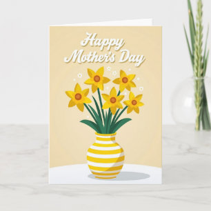 Striped Vase Flowers Card