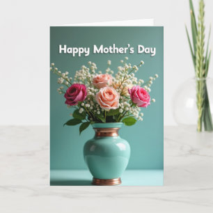 Striped Vase Happy Day Greeting Card