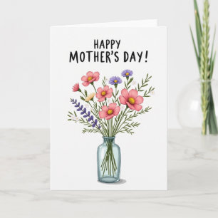 Striped Vase Joyful Wishes Card