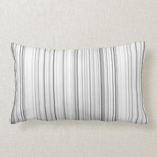 Striped Vertical Stripes White Grey Light Grey Lumbar Cushion