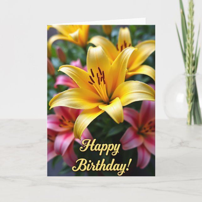 Striped Vibrant Bloom Card (Front)